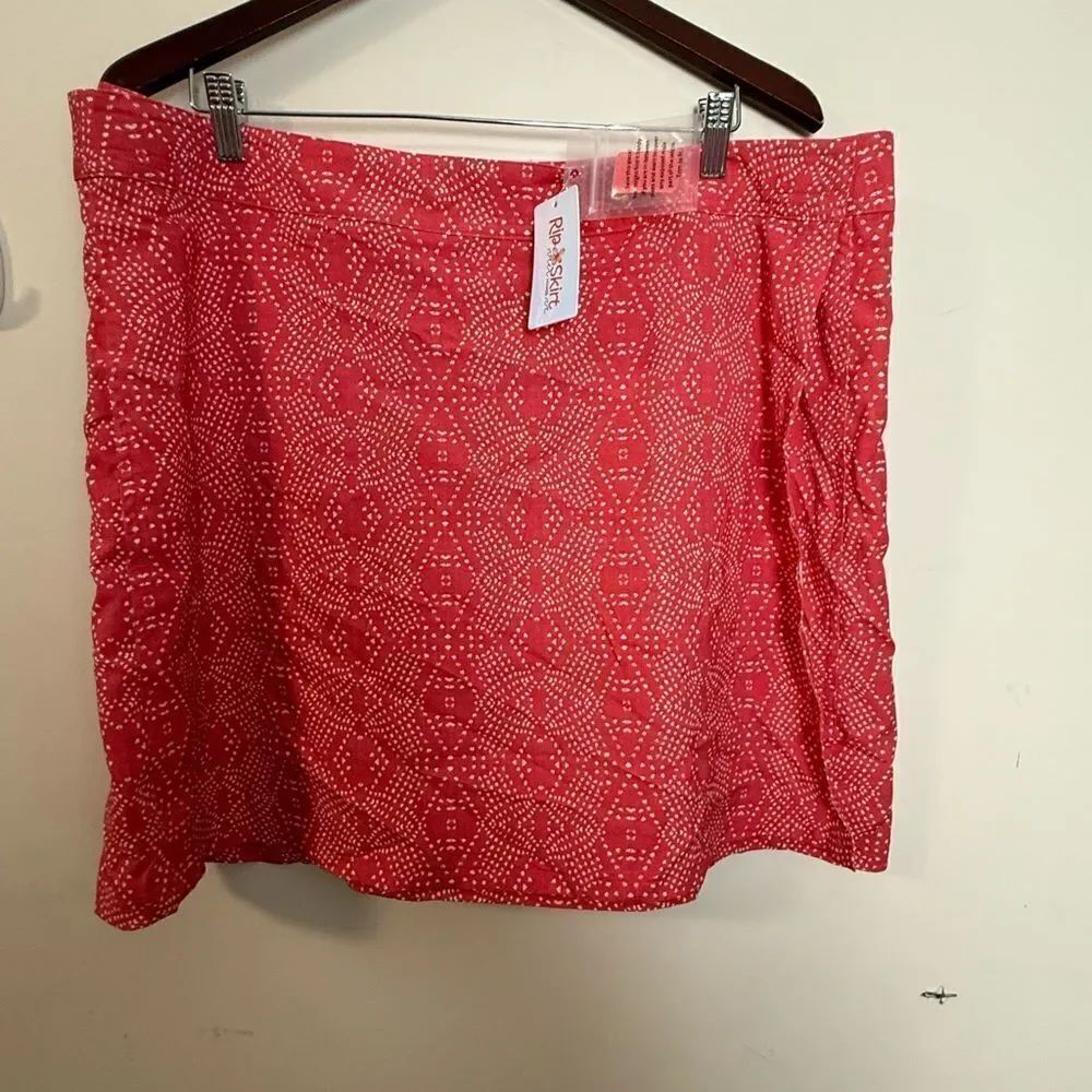 RipSkirt Wrap Skirt NWT Red White Adjustable Pocket Vacation Women's XXL